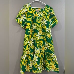 E&K Green and Yellow Floral Dress